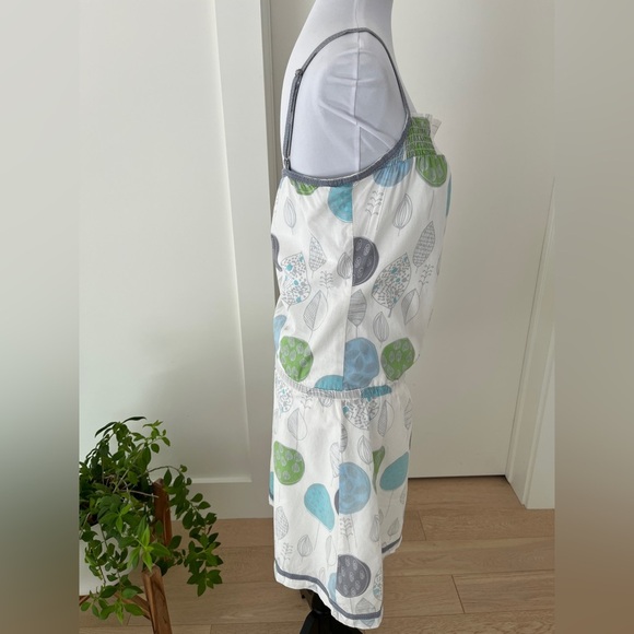 ESPRIT Mini Dress Adjustable Spaghetti Straps 100% Cotton Smocked Top Summer - Picture 6 of 17